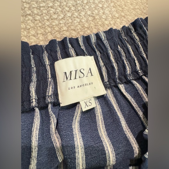 MISA Los Angeles Carly Blue Off The shoulder Striped Mini Dress Size XS - Picture 8 of 11